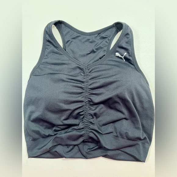 Puma Women's Black Ruched Front Sports Bra - Picture 6 of 10